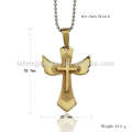 Engel Flügel Kreuz Anhänger, Edelstahl Jesus Anhänger, Gold Kreuz Anhänger Schmuck